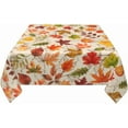 thumbnail image 3 of Fall Tablecloth 60x60 Inch Square Thanksgiving Maple Leaves Table Cloth Decorative Autumn Botanical Leaves Square Table Cover for Home Kitchen Dining Parties Picnic Indoor Outdoor Use, 3 of 8