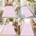 thumbnail image 4 of Hallway Runner Rug 2'x6', Pink Boho Flowers Kitchen Runner Rugs Non-Slip Carpet Mats, Vintage Ethnic Flowers Botanical Bedside Rugs Runners Washable Floor Carpet for Bathroom Laundry Room, 4 of 8