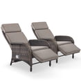 thumbnail image 5 of Gymojoy 3-Piece Patio Rattan Chaise Lounge Chair Set Outdoor Wicker Chaise Recliner with Side table, Adjustable Backrest and Cushion, 5 of 11