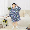 thumbnail image 6 of Dailycode Wearable Blanket Hoodie Oversized Sherpa Flannel Blankets with Pocket for 3-14 Year Old Cloud Rainbow Star Moon, 6 of 7