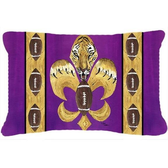 Tiger Football Fleur De Lis Indoor & Outdoor Fabric Decorative Pillow