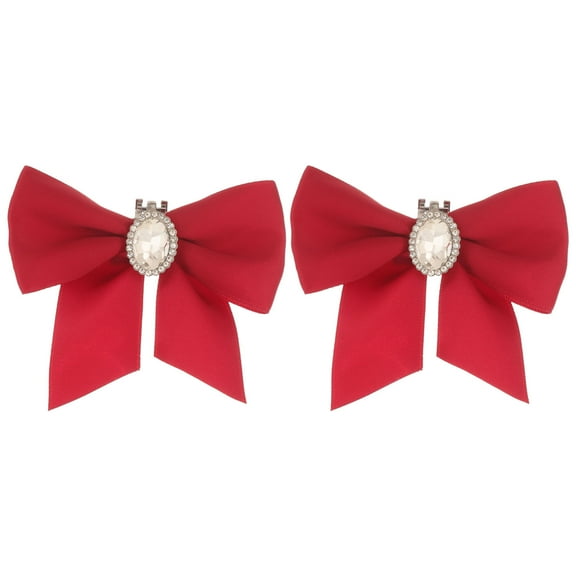 PAMINGONO 1 Pair Shoe Charm Bowknot Charm Red Satin Alloy For Women Special Occasions 2.95X2.36X0.79in