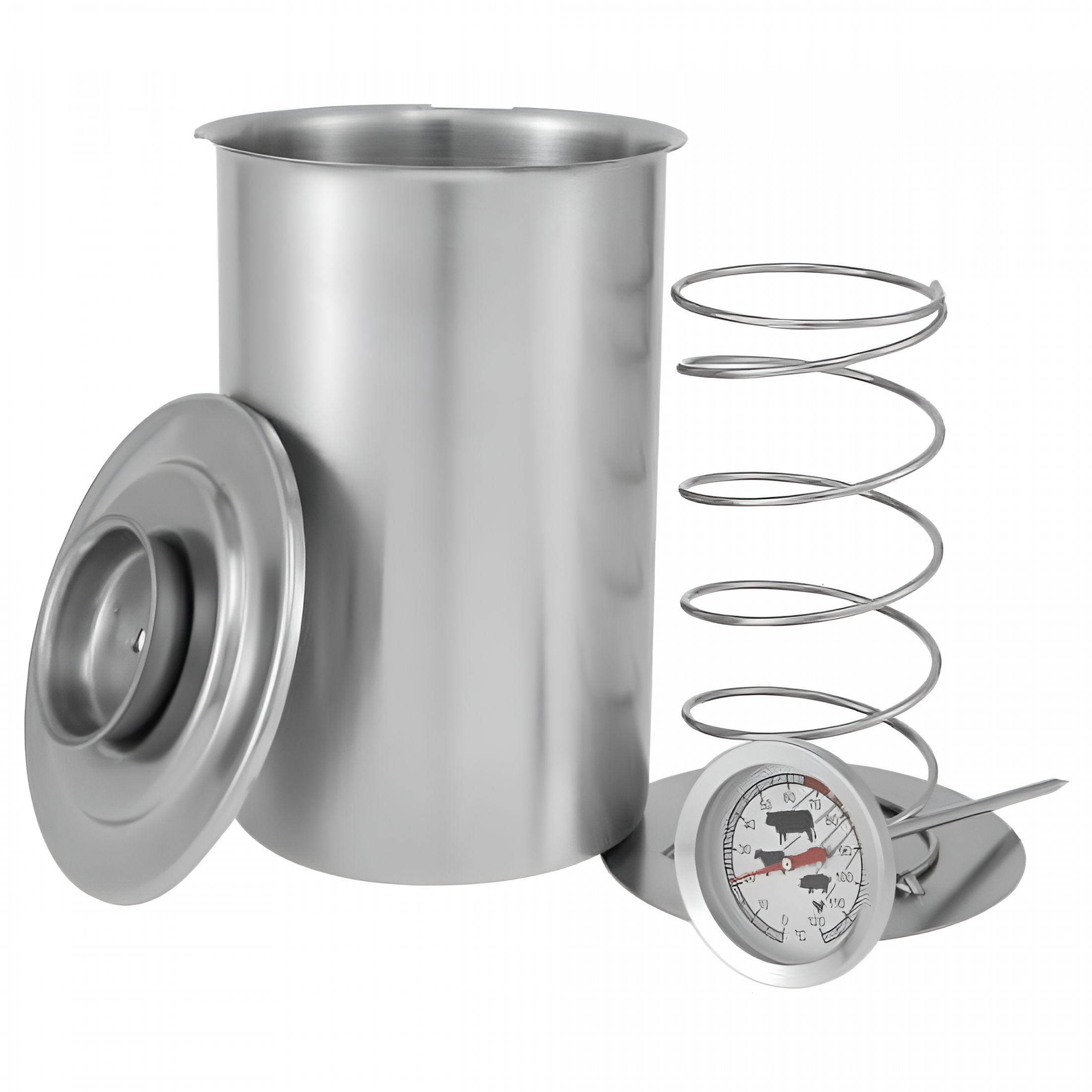 ACDANC Ham Maker Stainless Steel Meat Press Cooker Large Capacity Ham Press Maker Round Shape Deli Meat Press Mold Homemade Deli Meat Ham Press Cooker with Thermometer for Meat Pork Poultry