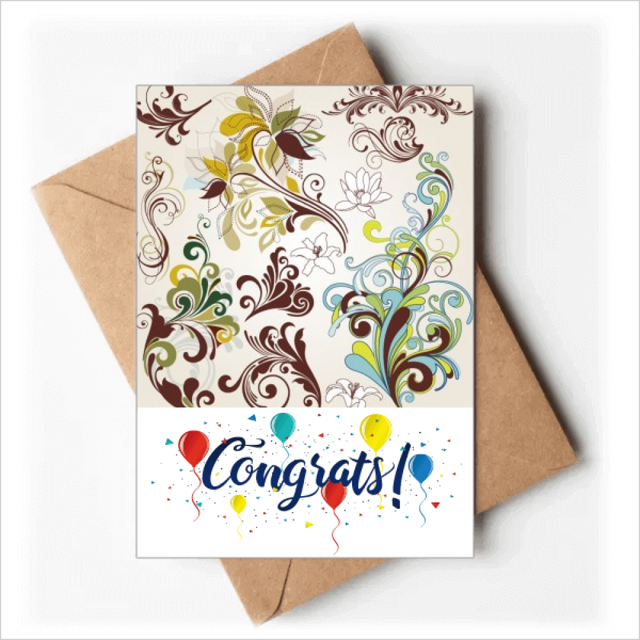 Flower s Colorful Art Grain Wedding Cards Congratulations Greeting Envelopes