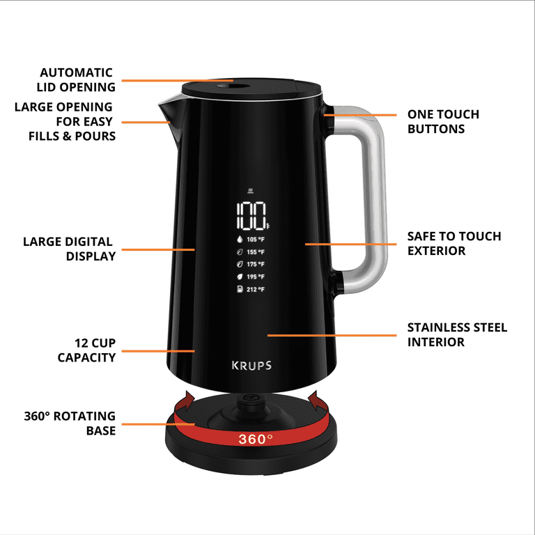 Kettle With Large Digital Screen and Tea Temperature Selection 1.7