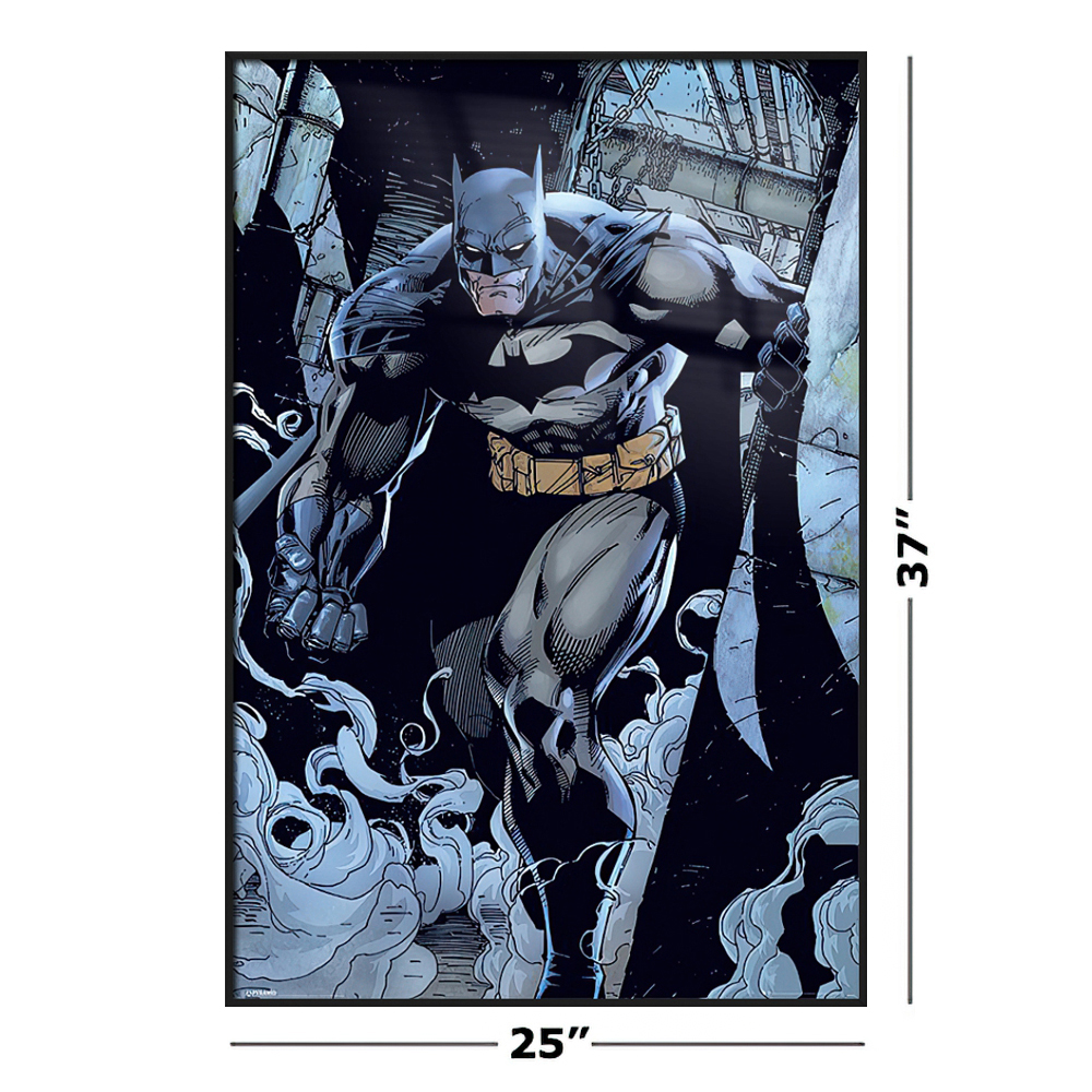 Batman The Dark Knight Framed Dc Comics Poster On The Prowl Smoke Size 25 X 37 Black Aluminum Frame Walmart Com Walmart Com
