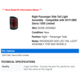 thumbnail image 2 of Right Passenger Side Tail Light Assembly - Compatible with 2019 GMC Sierra 1500 Limited, 2 of 2