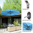 thumbnail image 5 of Villacera 9FT Outdoor Patio Umbrella with Solar Lights and Tilt, Blue, 5 of 21