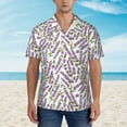 thumbnail image 5 of Uemuo Lavender Flowers Printed Regular Fit Short Sleeve Casual Hawaiian Shirt for Men,Aloha shirt,Tropical shirt,Floral print shirt,Vacation Beach shirt-Large, 5 of 9
