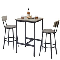 3 Pieces Kitchen Table Set, Bistro Table Set with Two Chairs, 23.6"x 23.6" x 35.43" Countertop Small Dining Table Sets for 2, Counter Height Bar Table for Breakfast Nook, Kitchen, Dining Room, JA1654