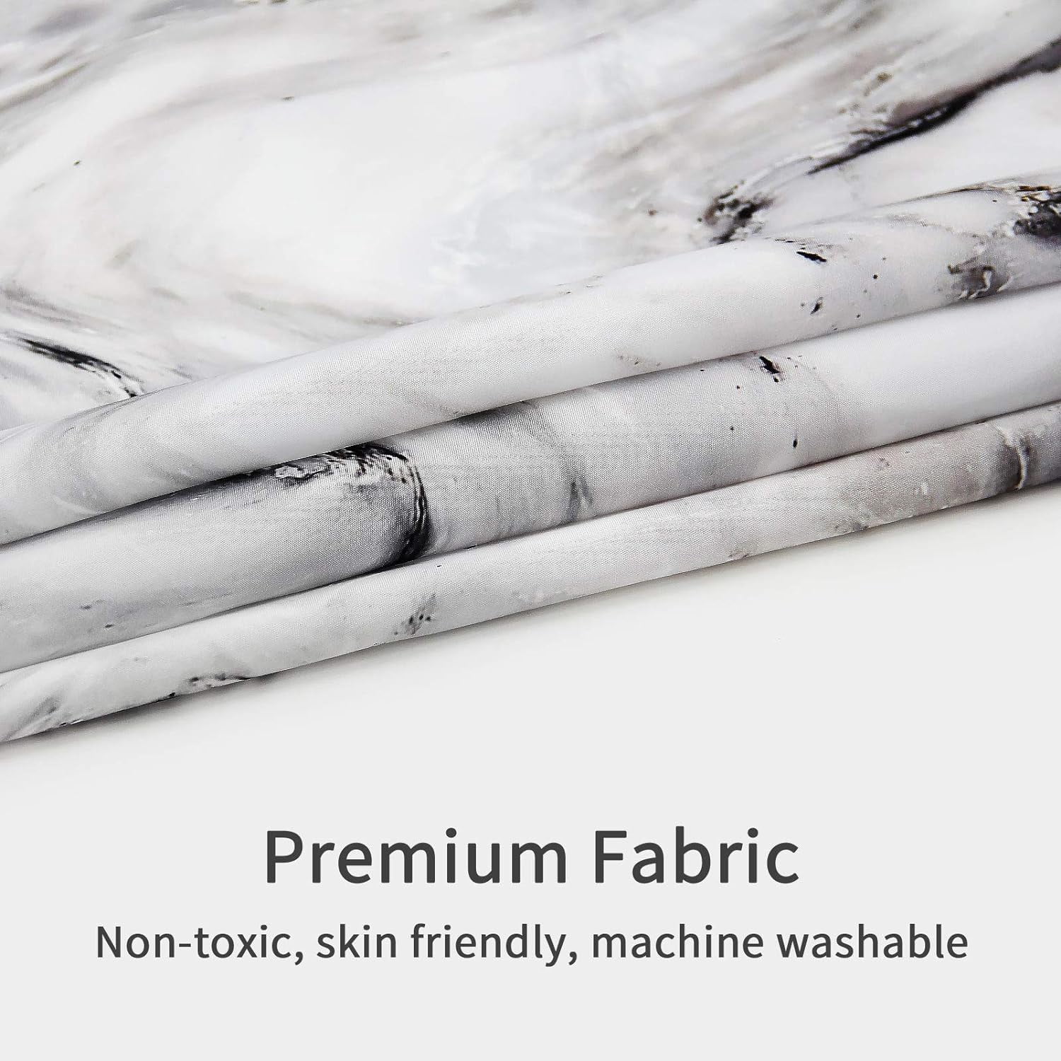 Grey Marble Shower Curtain Set, Abstract Modern Shower Curtain for Bathroom Decor, Luxury Standard Shower Curtain for Bathtub, Waterproof Washable Fabric Shower Curtain, 72 x 72