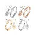 thumbnail image 2 of Women Titanium Steel Love Heart Lock Couple Bracelet with Key Pendant Necklace, 2 of 2