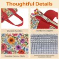 thumbnail image 4 of Pioneer Flower Floral Print Pattern Insulated Lunch Bag for Women & Adults,Large Portable Soft Cooler Lunch Bag,Thermal Food Storage Tote with Pearl Cotton,8.66L,8.75x5.75x9.5 Inch, 4 of 6