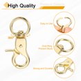 thumbnail image 4 of Uxcell 4 Pack Swivel Snap Hook, 13mm(1/2") Trigger Snap with D Ring Heavy Duty Metal Lobster Claw Clasp Lanyard Clips for Straps Bags Belting Leathercraft, Light Gold, 4 of 6