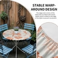 thumbnail image 2 of Orange Starfish Round Tablecloth for 36-44 Inch Tables,Fitted Table Cover with Elastic Edge,Rustic Ocean Coastal Shells Conch Coral Waterproof Outdoor Table Cloth Protector for Patio Garden Dinner, 2 of 9