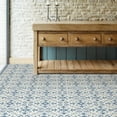 thumbnail image 6 of FloorPops! Virgin Vinyl Blue FP3299 Tuscan Peel & Stick Floor Tiles Flooring Materials, 6 of 10