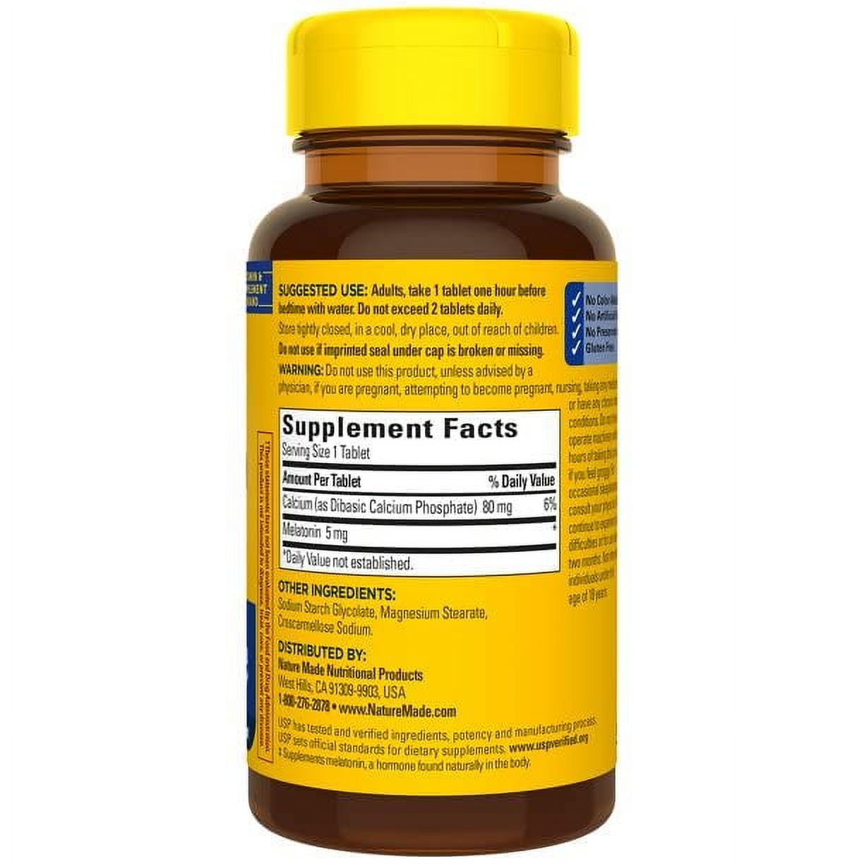 Nature Made Maximum Strength Melatonin 5 mg Tablets 90 Ct (2 Pack)