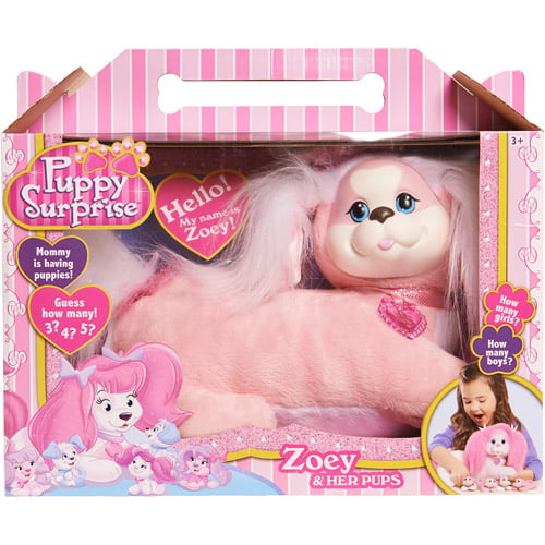 Puppy Surprise Zoey and Her Puppies Plush Toy pink sparkle dog New in box 
