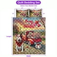 thumbnail image 5 of Be My Valentine's Bull Terrier Truck Full of Love Flower Balloon Quilt Bedding Set Bully Dog Lovers Gifts Idea 1 Blanket Bed Cover 2 Pillowcases - 02029, 5 of 5