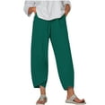 thumbnail image 2 of Mitancoo Capri Pants for Women Dressy Casual - Plus Size High Waist Wide Leg Lounge Pants Green Pants Size XL, 2 of 4