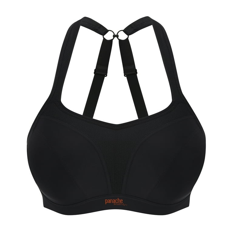 Panache BLACK Full-Busted Underwire Sports Bra, US 28J, UK
