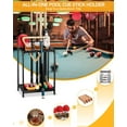thumbnail image 4 of Billiards Pool Stick Holder - Pool Cue Rack Floor Stand & Ping Pong Paddle Holder Hardwood Pool Cue Holder for 12 Cues Sticks Pool Table Accessories Organizer (Black), 4 of 6