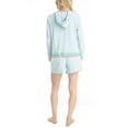 thumbnail image 3 of Ocean Pacific Women's Sunset Chasers Hoodie and Shorts Pajama Set, Light Blue, Small, 3 of 6