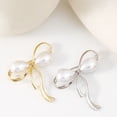 thumbnail image 5 of Eosunjian Women Brooch Faux Pearl Hollow Bow Decor Stainless Exquisite Vintage Anti-slip Wear-resistant Coat Collar Hat Scarf Decoration Clothes Pin Garment Jewelry Golden, 5 of 13