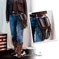 thumbnail image 7 of Montana West Small Genuine Leather Crossbody Purse for Women Western Fringe Tassel Bag with Floral Tooled Flap, Black, 7 of 7