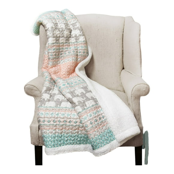 CozyStripe Couverture Réversible Sherpa - Turquoise & Rose, 60x50