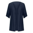 thumbnail image 5 of felwors Cardigans for Women Plus Size Casual Short Sleeve Open Front Dressy Gauze Cover Up Work Office Wear Navy, M, 5 of 5