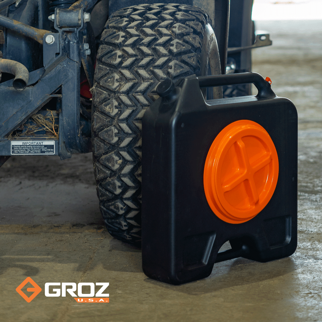 Groz 15 Quart Oil Drain Pan with O-Ring Seal and Screw Cap