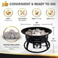 thumbnail image 2 of Project One Portable Outdoor Propane Fire Pit with Cover, Carry Kit, & Lava Rocks, 19-Inch Diameter 58,000 BTU, Diamond Pattern, 2 of 7