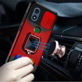 thumbnail image 2 of For Motorola Moto G Play 2024 Multi-Functional Card Magnetic Ring Stand Hybrid Camera Case Cover - Red, 2 of 3
