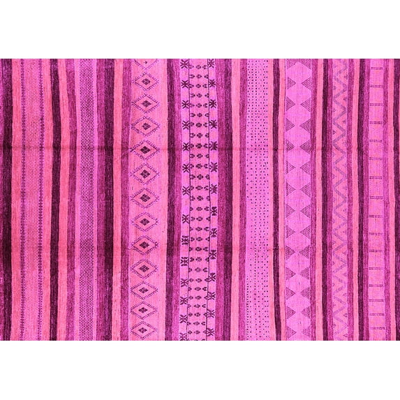 Ahgly Company Indoor Rectangle Oriental Pink Industrial Area Rugs, 8' x 12'