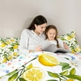 thumbnail image 5 of Manfei Lemon King Size Comforter Sets,Cute Fruit Bedding Comforter Set,Yellow Green White Bedding Set,Super Cozy Room Decor Reversible,3pcs, 5 of 8