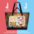 thumbnail image 4 of WOBOGO Blue Butterfly Forest Tote Cooler Bag Fold Flat Insulated Shopping Bag With Zipper For Work Picnic Beach Use 18×6.7×24in, 4 of 8