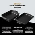 thumbnail image 3 of 2-In-1 Pre Seasoned Cast Iron Dutch Oven With Skillet Lid,Casserole Dish,Rectangular Baking Pan,Griddle Pot Set, 6QT, 9"x13", 3 of 6