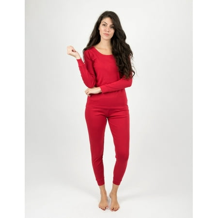 

Leveret Womens Two Piece Cotton Pajamas Solid Red S