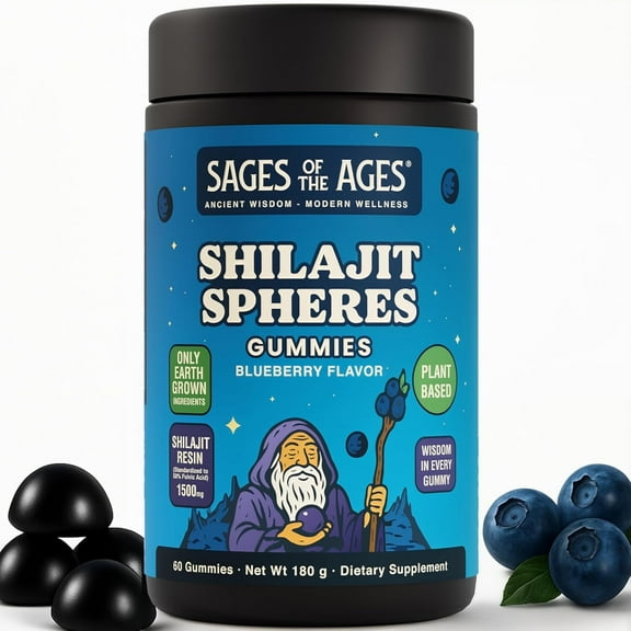 Shilajit Sphere Gummies 1500mg – 60 Count | Sugar-Free, Plant-Based Dietary Supplement | Lab-Tested for Purity & Quality