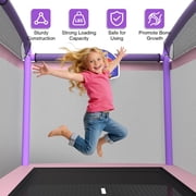 6FT Rectangle Toddler Trampoline by LANGXUN, 5-in-1 Kids Mini Trampoline Featuring Safety Enclosure Net for Indoor & Outdoor Use