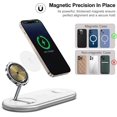 thumbnail image 3 of 3 in 1 Charging Station for Apple Devices, Wireless Charger, Faster Mag-Safe Charger Stand, Magnetic Wireless Charger Station for iPhone 15 14 13 12, Apple Watch Iwacth and AirPods (White), 3 of 6