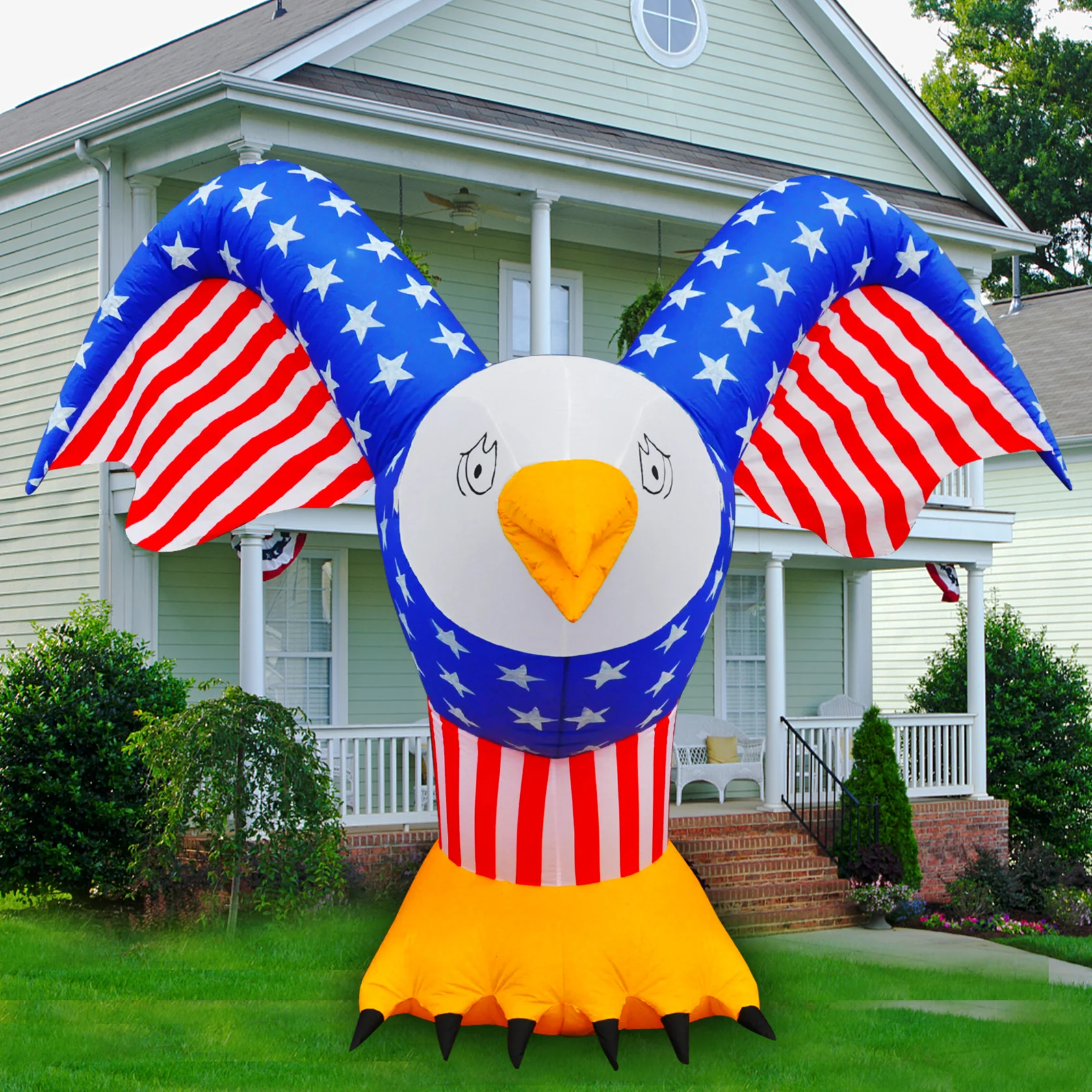 6FT Patriotic 4th of July Inflatables, American Bald Eagle Blow up for Independence Day 