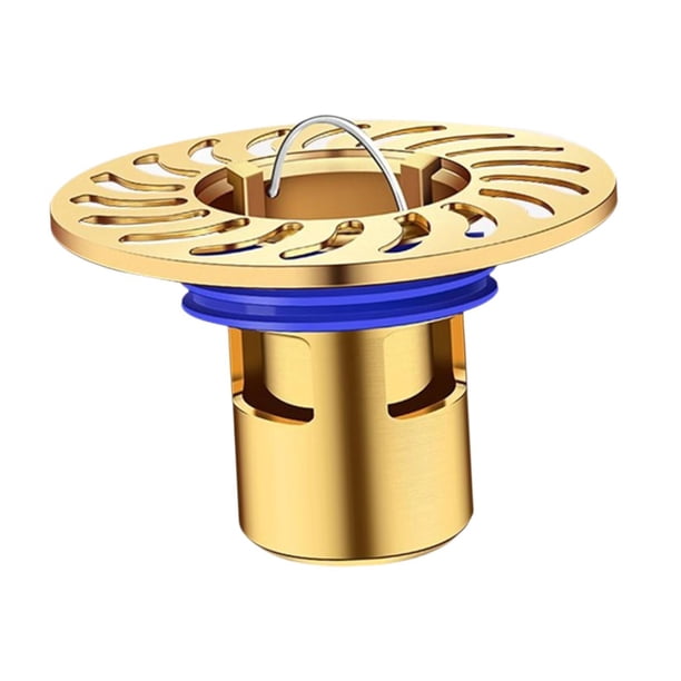 Protector de desagüe de suelo de ducha, antiolor, redondo, para atrapar pelos Oro