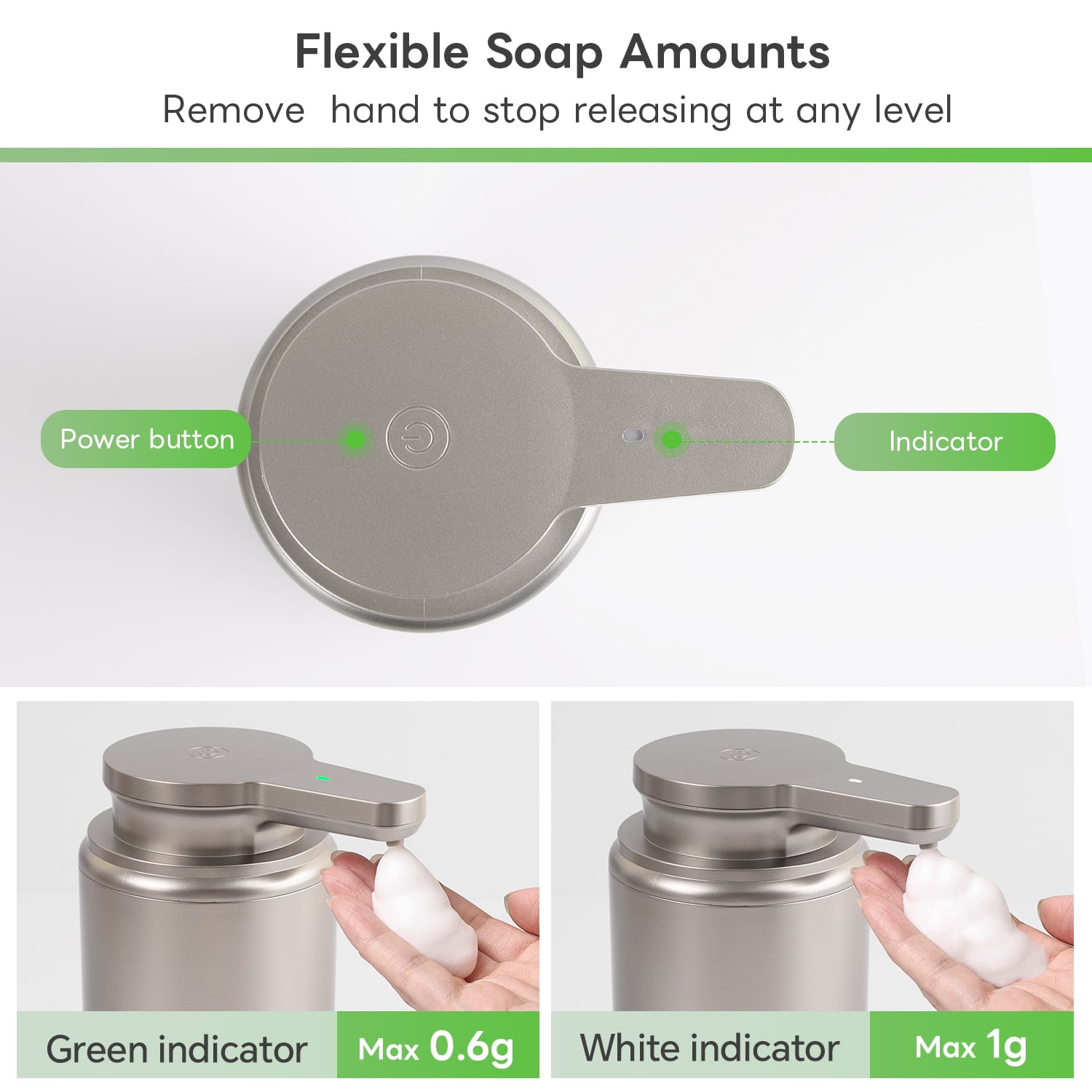 Automatic Foaming Soap Dispenser, Rechargeable Touchless Foam Hand Soap Pump for Bathroom Kitchen, Water-Resistant, Xmas Gift