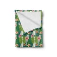 thumbnail image 2 of Aloha Soft Flannel Fleece Throw Blanket, Banana Leaves with Colorful Blossoms of Hawaiian Flowers Nature Theme Print, Cozy Plush for Indoor and Outdoor Use, 70" x 90", Multicolor, by Ambesonne, 2 of 6