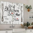 thumbnail image 4 of Farmhouse Rustic Kitchen Curtains Vintage Fork Spoon Retro Small Short Cafe Window Curtains Barn Country Wooden Wood Plank Rod Pocket Bathroom Tier Window Treatment Drapes (27.5x39 Inch), 4 of 6