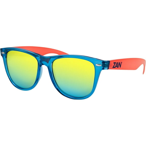 Zan Headgear Minty Sunglasses (OSFM, Crystal Gloss Neon Blue/Orange / Smoked Yellow Len)