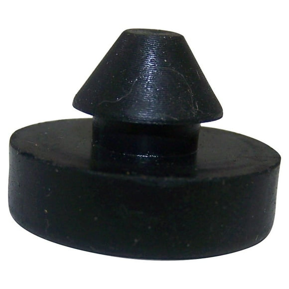Crown Automotive Hood Stop Bumper J5761372 OE Replacement Series; Hood To Grille; Pull Through; Rubber; Round; 1 Inch Diameter x 1/4 Inch Height; Black; Single