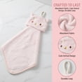 thumbnail image 3 of Unique Bargains Animal Hanging Soft Absorbent Hand Towel Pink Rabbit/Grey Shiba 15" x 8", 3 of 5